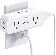 Outlet Extender, 4 Outlet Extension with 1 USB-A 2 USB-C Wall Charger, Multi Plug Outlet Splitter, Electric Wall Outet Expander for Travel, Home, Office, Dorm, Cruise Ship Essentials