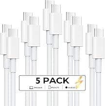 USB C Charger Cable USB C to USB C Cable(5Pack, 6ft, 60W/3A)iPhone 15 Charger Cable Fast Charging for iPhone 15 Pro Max Plus,iPad Mini 6/ Pro 2021,iPad Air 4,MacBook Pro 2020,Samsung Galaxy S23 Switch