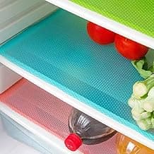 9 Pack Refrigerator Mats,Washable Fridge Mats Liners Easy to Clear Fridge Pads Mat Shelves Drawer Table Mats Refrigerator Liners for Shelves,3Red/3Green/3Blue