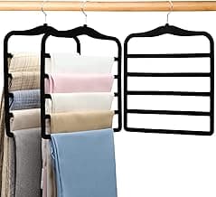 Closet Organizers and Storage,3 Pack Organization and Storage Pants-Hangers-Space-Saving,Velvet Hanger for Dorm Room for College Students Girls Boys Guys Hanging Jean Scarf